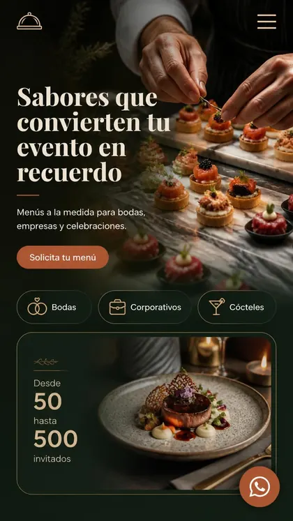 Ejemplo de landing para catering
